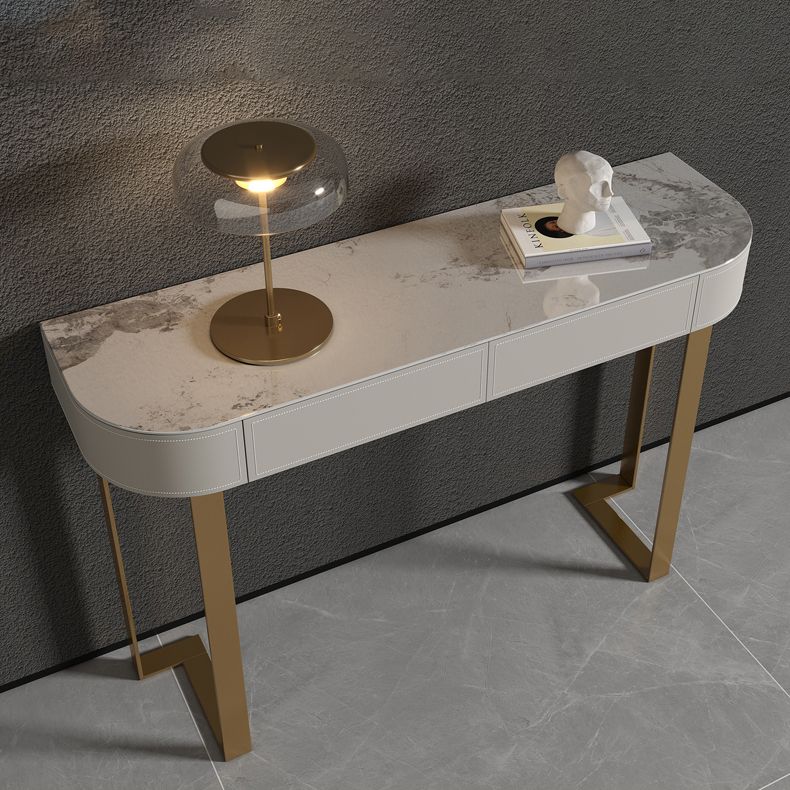 Glam Console Table Stone Console Accent Table for Hall , 16 inch Wide