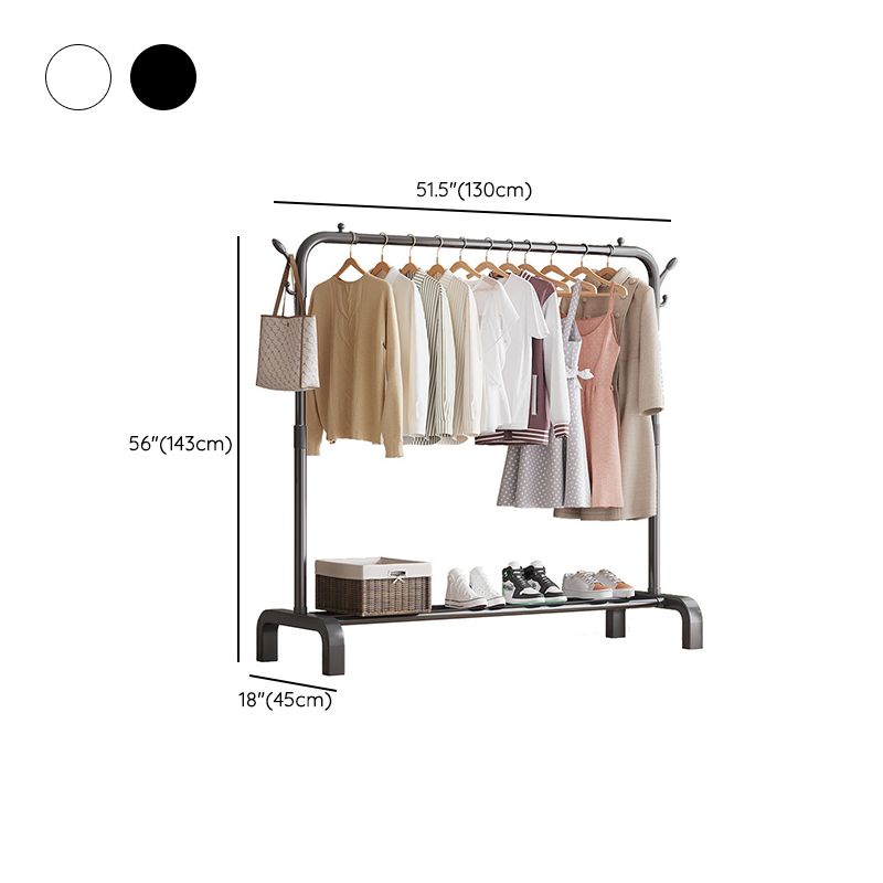 Contemporary Metal Coat Rack Storage Shelving Coat Rack with Coat Hooks Clearhalo 'Entry & Mudroom Furniture' 'furn' 'furn_hall_tree_coat_racks' 'Furniture' 'Hall Trees & Coat Racks' 'hall_tree_coat_racks' 1200x1200_6347656a-3226-4b42-90dc-19eccb058c14