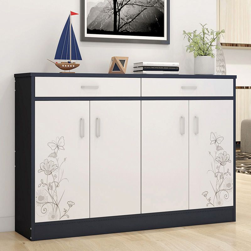 Cabinet d'accent contemporain avec 2 tiroirs et 4 portes en bois