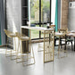 Juego de mesa de bar rectangular Glam, mesa de bar de piedra de 1/2/5 piezas con taburetes altos