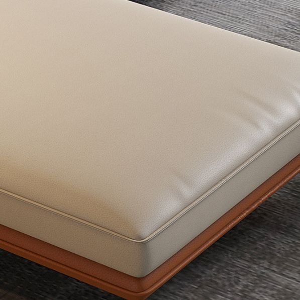 Flared Arm Sectional with Chaise Orange Faux Leather 4-seat Sectional Clearhalo 'furn' 'furn_sectionals' 'Furniture' 'Living Room Furniture' 'Sectionals' 1200x1200_6348b57f-ebc6-4e27-b569-b2de8dfb3233