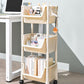 White Contemporary Standard Adjustable with Wheels Plastic Bookshelf for Home