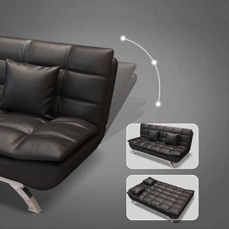 34.64 "H zeitgenössische Kunstleder -Leder -Keks zurück Armless Cabrio Sleeper Sofa