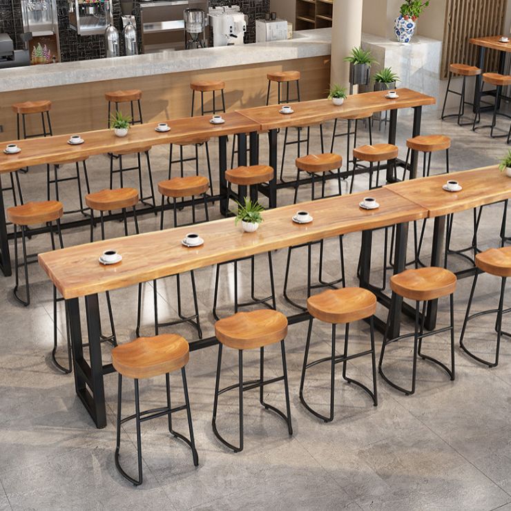 Industrial Style Bar Table Set 1/9 Pieces Solid Wood Rectangle Table and Stool Set Clearhalo 'Bar Furniture' 'furn' 'furn_home_bar_bar_sets' 'Furniture' 'Home Bars & Bar Sets' 'home_bar_bar_sets' 'Kitchen & Dining Furniture' 1200x1200_63499bfe-6953-4452-add7-6a5d1f667adf