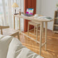 Modern Style Solid Wood Bar Table Natural Colour Fixed Bistro Bar Desk for Living Room