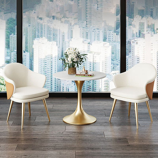 ダイニングルーム用の伝統的な豪華なダイニングテーブル焼結石の丸いテーブル