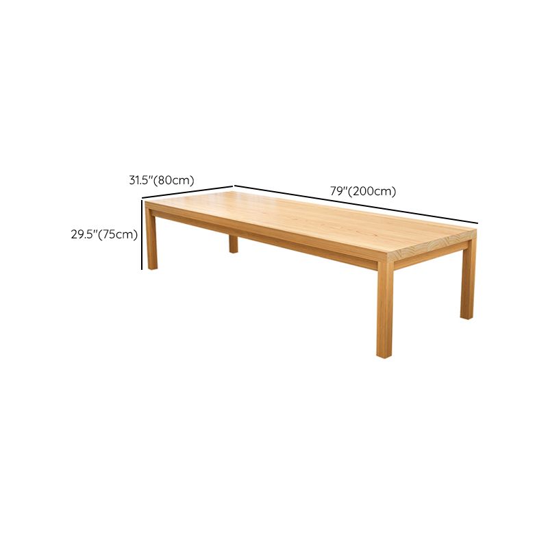 Contemporary Writing Desk Parsons Solid Wood Natural Office Desk