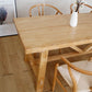 Rectangle Solid Wood Dining Room Table Modern Trestle Counter Table in Natural