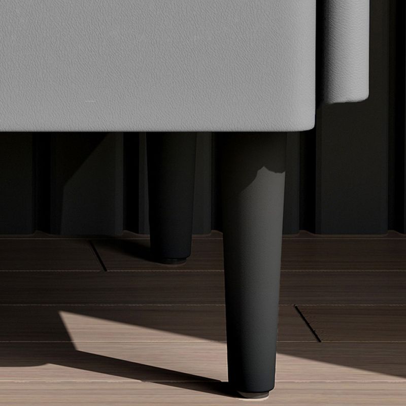 2ドロワーモダンベッドナイトスタンドソリッドウッドフェイクレザーナイトテーブルと足の