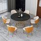 Home Dinner Room Kitchen Table Gold Base Stone and Iron Traditional Luxury Dining Table Clearhalo 'Dining Tables & Seating' 'Dining Tables' 'dining_table' 'furn' 'furn_dining_table' 'Furniture' 'furniture_dining_table' 'Kitchen & Dining Furniture' 1200x1200_634e4a28-4226-4661-a56a-f1f3598e4046
