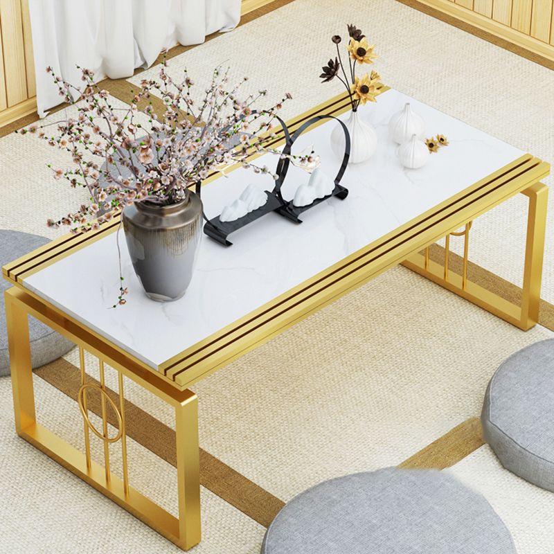 Tavolino da caffè top rettangolare, tavolo da cocktail da 11,81 "H in slitta