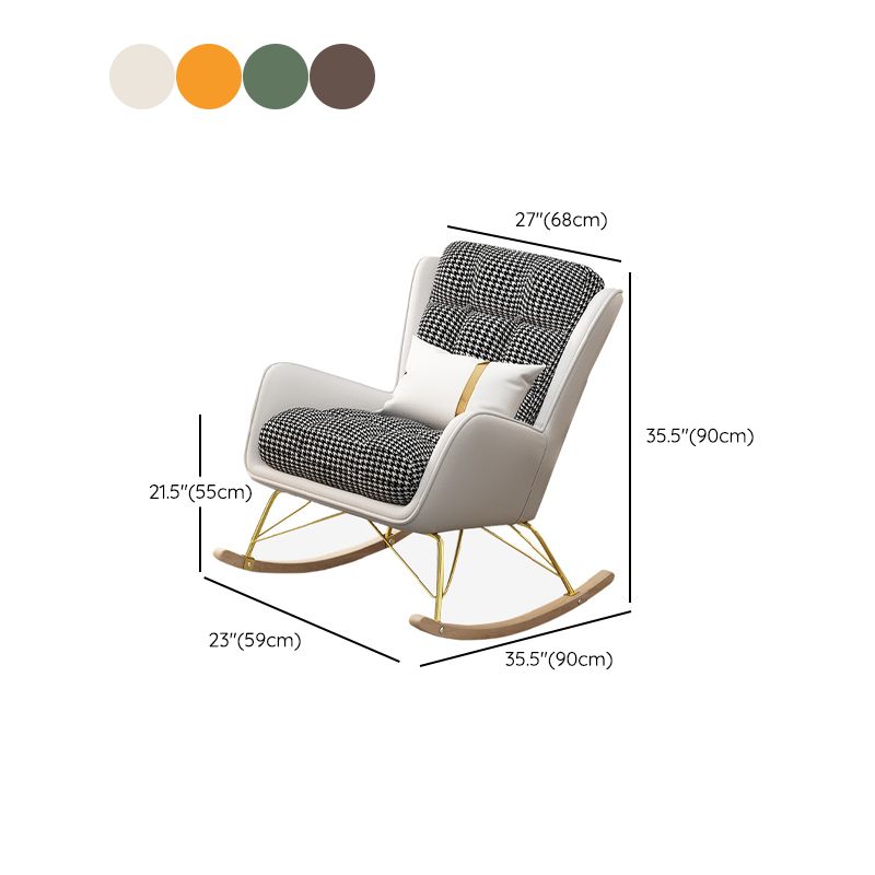 Chaise à bascule intérieure de style glam chaise à bascule canapé avec ottoman