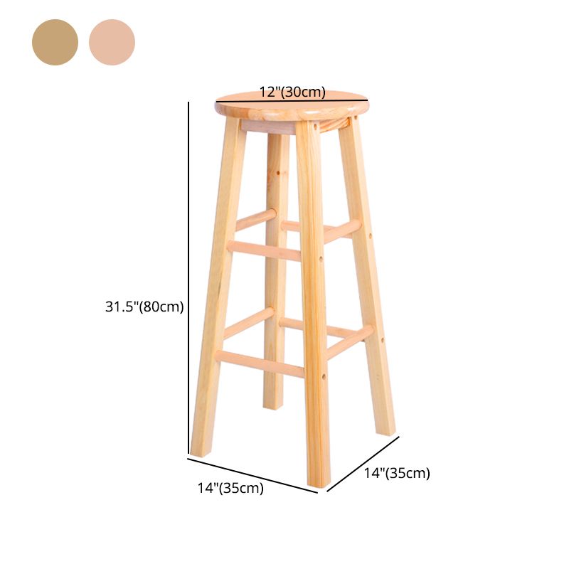 Contemporary Solid Wood Barstools Indoor Bar Stool with Wood Seat and Footrest Clearhalo 'Bar Furniture' 'Bar Stools' 'bar_stools' 'furn' 'furn_bar_stools' 'furniture_bar_stools' 'Kitchen & Dining Furniture' 'kitchen&dining_furn' 'kitchen' 'kitchen_furn' Furniture' 1200x1200_6351cd9c-e92a-4be0-99d0-fea9d8ab125c