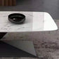Pedestal 1 Single Coffee Table Luxurious Stone Top Cocktail Table