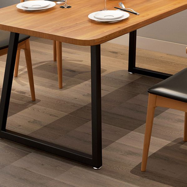 Industrial Rectangle Dining Table Wooden Table with Metal Legs for Kitchen Clearhalo 'Dining Tables & Seating' 'Dining Tables' 'dining_table' 'furn' 'furn_dining_table' 'Furniture' 'Kitchen & Dining Furniture' 1200x1200_635786b9-390b-4501-b9c9-39914d59c31b