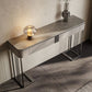 Modern Accent Table Half Moon Shape Stone Console Table for Hall , 14 inch Wide