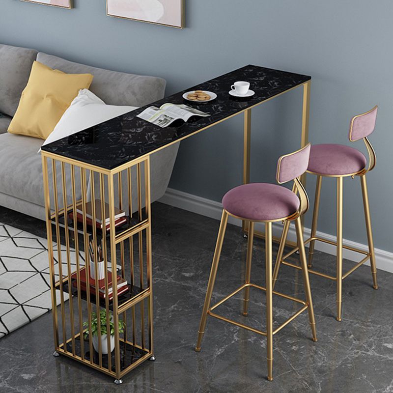 Artificial Marble Bar Table 42-inch Height Top Glam Style Bistro Table Clearhalo 'Bar Furniture' 'Bar Tables' 'bar_tables' 'furn' 'furn_bar_tables' 'Furniture' 'furniture_bar_tables' 'Kitchen & Dining Furniture' 1200x1200_63597ea0-c5bf-4f1c-ac4b-6a488866c4e8