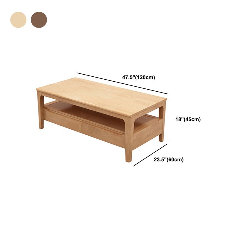 Contemporary 4 Legs Solid Wood with Drawer Rectangular/Square Coffee Table Clearhalo 'Coffee & Accent Tables' 'Coffee Tables' 'coffee_tables' 'furn' 'furn_coffee_tables' 'Furniture' 'Living Room Furniture' 1200x1200_6359e1dd-1aef-4941-8647-b25b142fde31