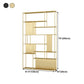 Home Office Etagere Bookcase Modern Metal Bookshelf with Rectangle Shelves