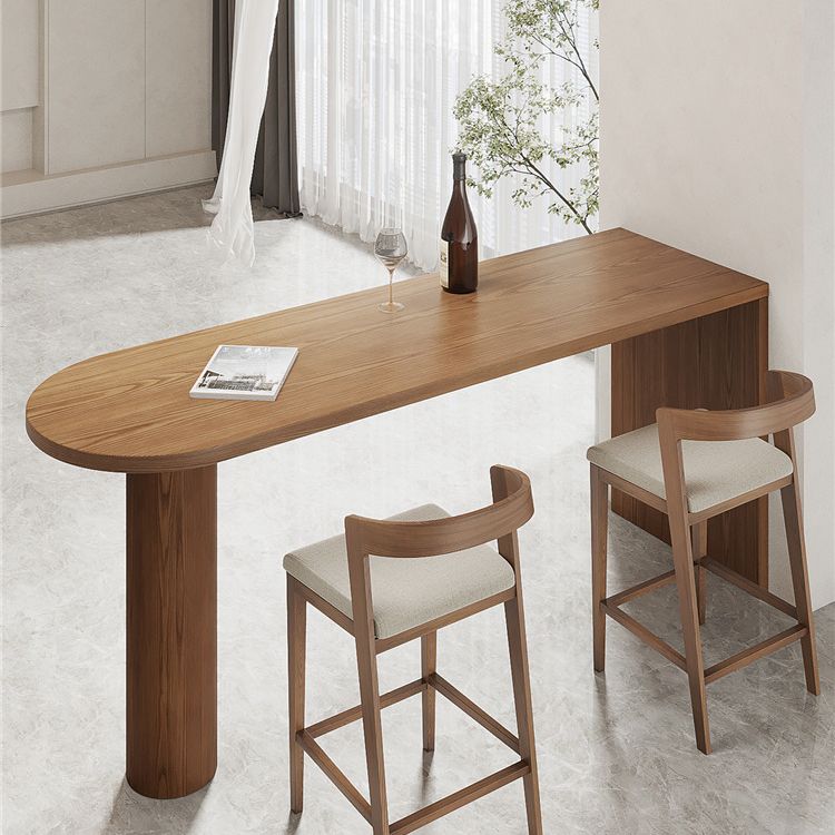 Double Pedestal Counter Height Dining Table Brown Counter Wine Table Clearhalo 'Bar Furniture' 'Bar Tables' 'bar_tables' 'furn' 'furn_bar_tables' 'Furniture' 'Kitchen & Dining Furniture' 1200x1200_635bc752-98c3-476a-aa70-8b56b627b5aa