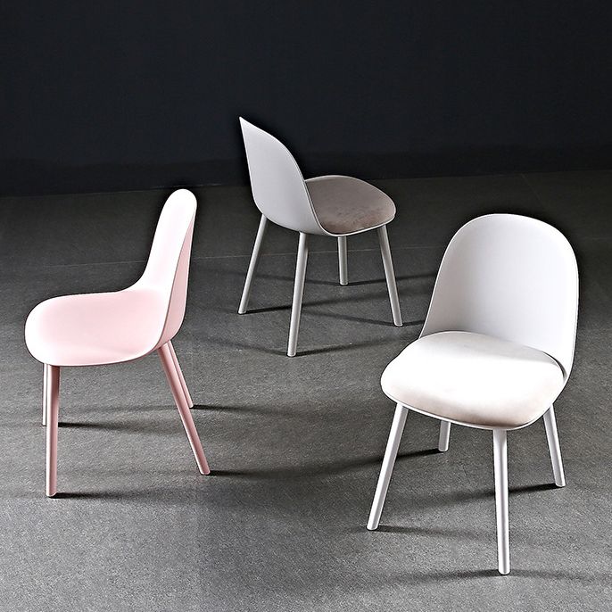 Scandinavian Plastic Restaurant Side Chair Matte Finish Parsons Dining Chair (Set of 4) Clearhalo ' kitchen&dining_furn' 'Dining Chairs' 'Dining Tables & Seating' 'dining_chair' 'furn' 'furn_dining_chair' 'Furniture' 'furniture_dining_chair' 'Kitchen & Dining Furniture' 'kitchen' 1200x1200_635c66d9-65d6-4b0e-aa49-ac9111c88b1f