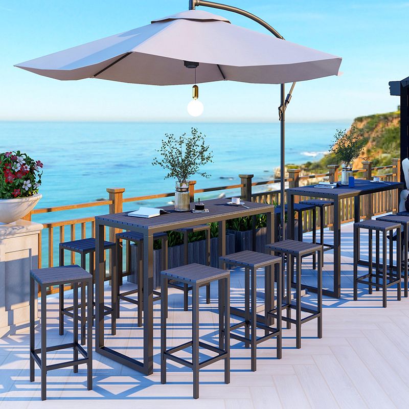 Modern Bar-height Table with Metal Base Bar Table for Outdoor Clearhalo 'Bar Furniture' 'Bar Tables' 'bar_tables' 'furn' 'furn_bar_tables' 'Furniture' 'Kitchen & Dining Furniture' 1200x1200_635cac8e-6ec1-440d-95fa-87b1e1a9be7e