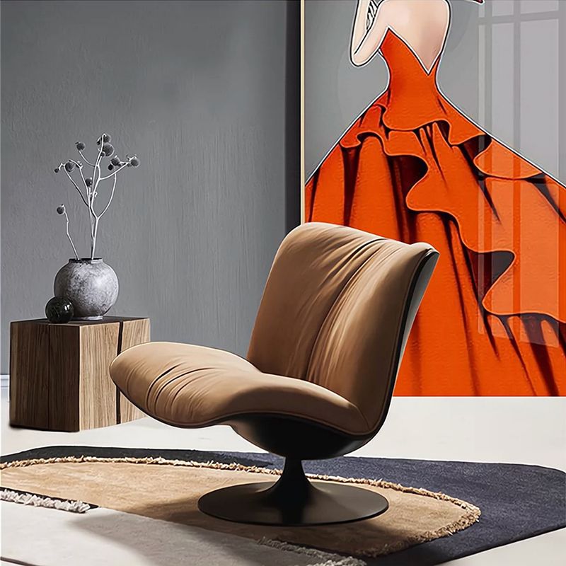 Contemporary Swivel Accent Chair Suede Lounge Chair in 38"L x 34"W x 19"H Clearhalo 'Accent Chairs' 'accent_chairs' 'Chairs & Seating' 'furn' 'furn_accent_chairs' 'Furniture' 'Living Room Furniture' 1200x1200_635d0214-adcb-40c5-b764-e9585cdf837f