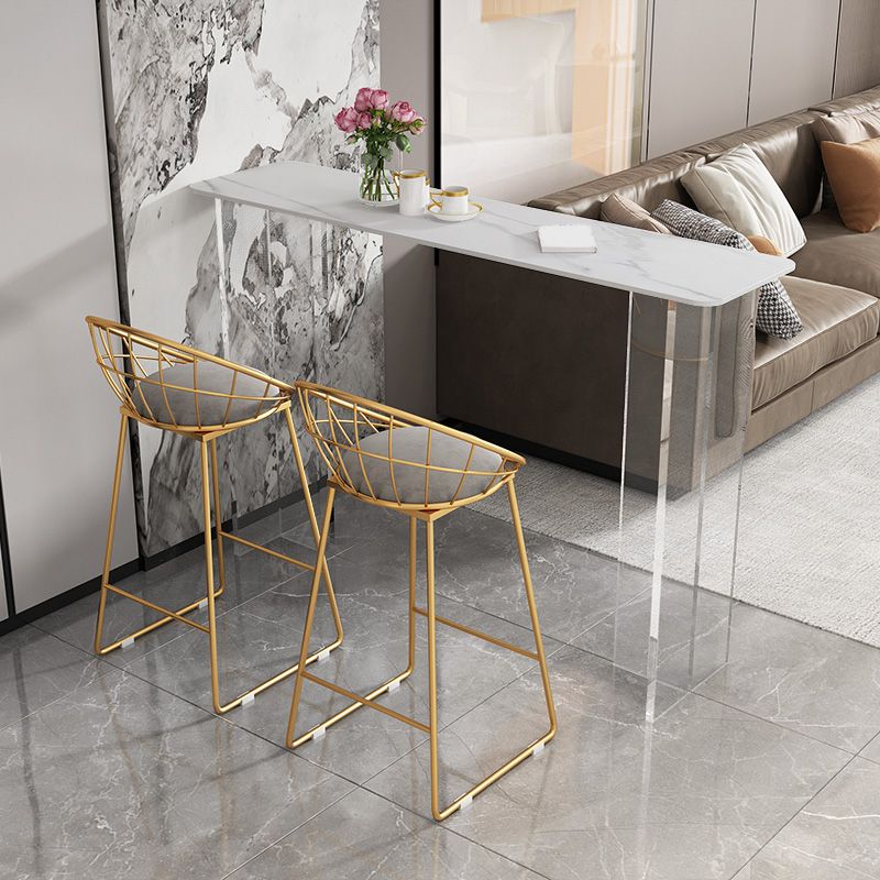 Modern White Stone Top Bistro Table with Acrylic Base for Small Places Clearhalo 'Bar Furniture' 'Bar Tables' 'bar_tables' 'furn' 'furn_bar_tables' 'Furniture' 'Kitchen & Dining Furniture' 1200x1200_635d2a87-1152-4e34-8a7f-aefb694acbcc