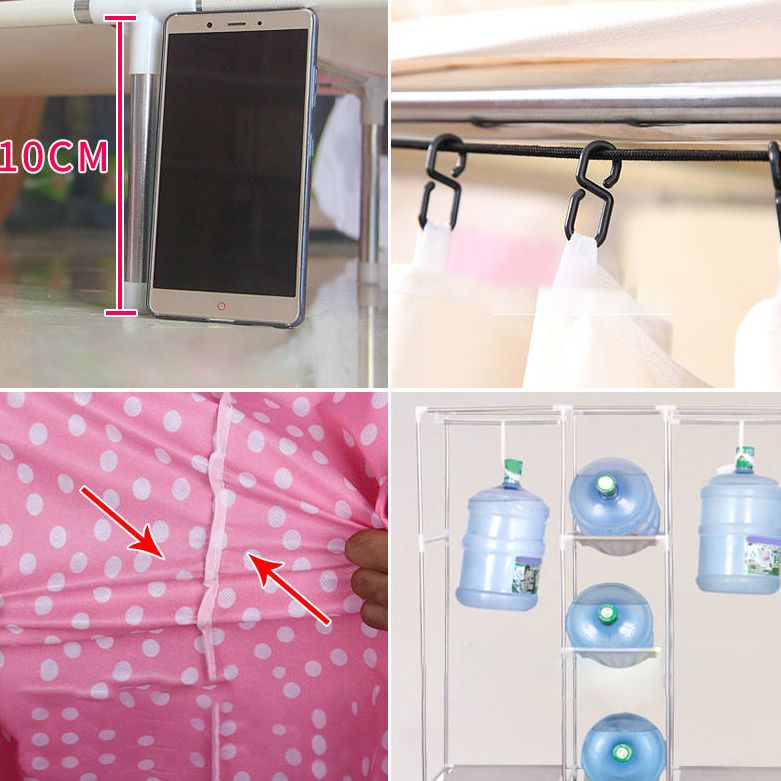 Metal Frame Home Wardrobe Modern Style Wardrobe Armoire with Shelves Clearhalo 'Armoires & Wardrobes' 'armoires_wardrobes' 'Bedroom Furniture' 'furn' 'furn_armoires_wardrobes' 'Furniture' 1200x1200_635d82ef-9a43-4bf2-b251-c8fafd9928dd