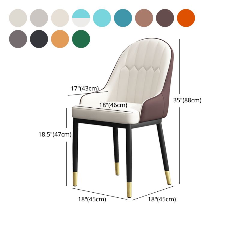 Armless Dining Chairs Nordic Faux Leather Side Chairs for Dining Room Clearhalo 'Dining Chairs' 'Dining Tables & Seating' 'dining_chair' 'furn' 'furn_dining_chair' 'Furniture' 'furniture_dining_chair' 'Kitchen & Dining Furniture' 1200x1200_6362086a-02bf-40e0-b778-19d5216bd091