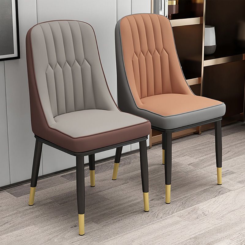 Home Scandinavian Side Chair Metal Upholstered Parsons Dining Room Chair Clearhalo ' kitchen&dining_furn' 'Dining Chairs' 'Dining Tables & Seating' 'dining_chair' 'furn' 'furn_dining_chair' 'Furniture' 'furniture_dining_chair' 'Kitchen & Dining Furniture' 'kitchen' 1200x1200_63622204-5eba-4b22-8377-96ba857e15f9