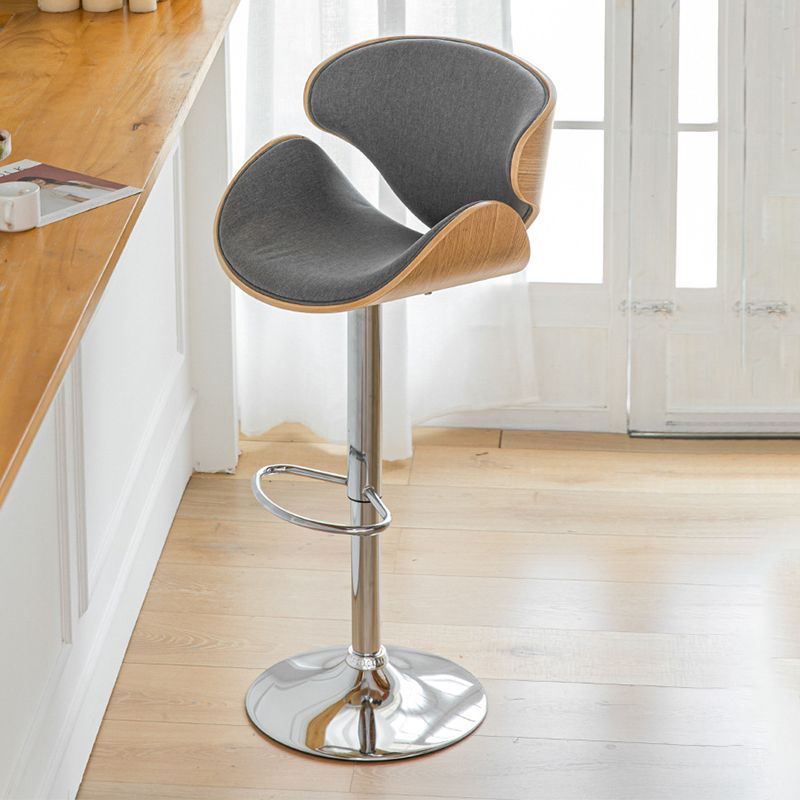 Wood Adjustable Bar & Counter Stool Armed Footrest Indoor Contemporary Bar Stool Clearhalo 'Bar Furniture' 'Bar Stools' 'bar_stools' 'furn' 'furn_bar_stools' 'furniture_bar_stools' 'Kitchen & Dining Furniture' 'kitchen&dining_furn' 'kitchen' 'kitchen_furn' Furniture' 1200x1200_63627fd5-7bff-4ddc-9879-4842015dde2c