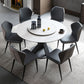 Modern Round Dinner Table Steel Base Dining Table with Pedestal Base