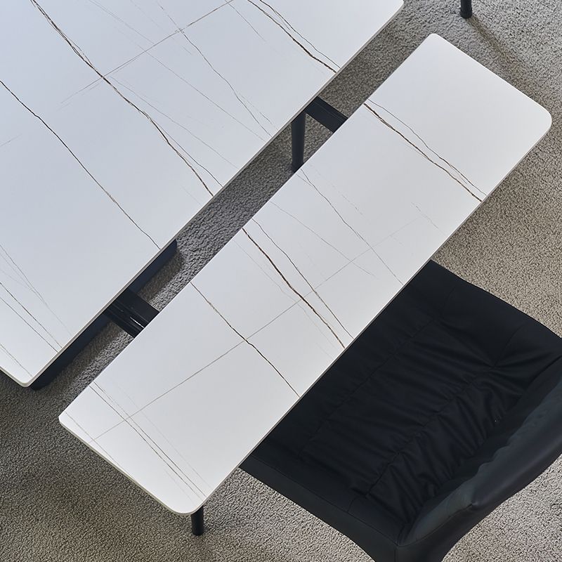 Rectangle Contemporary Dining Table Sintered Stone Table with Black Pedestal Base Clearhalo ' dining_table' 'Dining Tables & Seating' 'Dining Tables' 'furn' 'furn_dining_table' 'Furniture' 'furniture_dining_table' 'Kitchen & Dining Furniture' 'kitchen&dining_furn' 'kitchen' 'kitchen_dining_table' 1200x1200_6362af9d-18d8-4c3e-927b-f2ac3e4ea99e