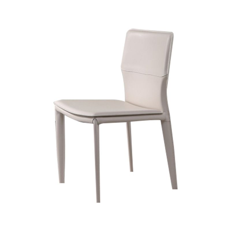 Contemporary Metal Dining Chair Leather Armless Dining Room Chair for Home Use