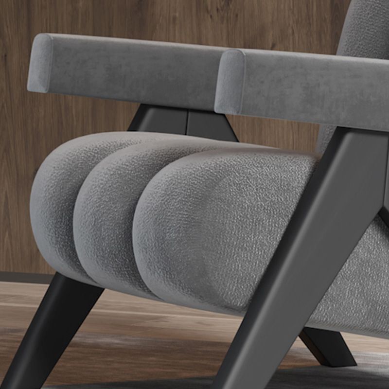 Wood Frame Accent ArmChair Sewn Pillow Back Sled Chair in Gray Clearhalo 'Accent Chairs' 'accent_chairs' 'Chairs & Seating' 'furn' 'furn_accent_chairs' 'Furniture' 'Living Room Furniture' 1200x1200_63650b4f-031c-47f4-82dc-20d0c38eefd5