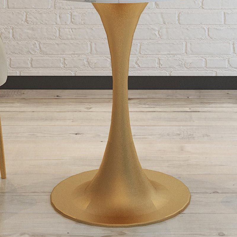 White Table Traditional Luxury Round Dining Table with Tulip Base