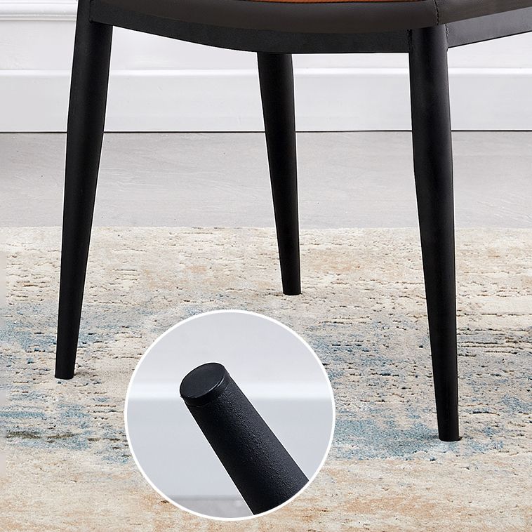 Dining Room Leather Dining Chair Contemporary Open Back Dining Arm Chair Clearhalo ' kitchen&dining_furn' 'Dining Chairs' 'Dining Tables & Seating' 'dining_chair' 'furn' 'furn_dining_chair' 'Furniture' 'furniture_dining_chair' 'Kitchen & Dining Furniture' 'kitchen' 1200x1200_63656415-1076-47d0-a614-df61472b6310