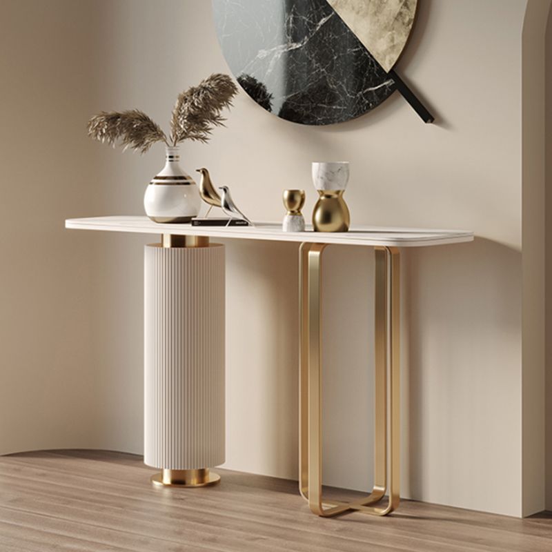 Tavolo di accento glam largo 15 pollici Stone Oro Console Accent Table