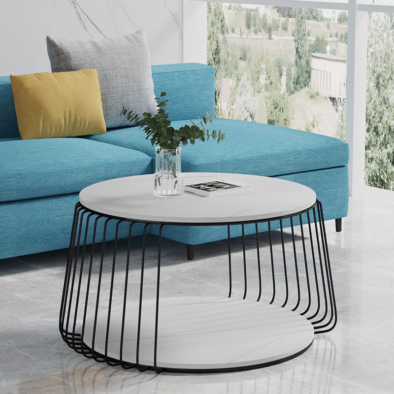 Glam Slate Geometric Coffee Table 17.7" H 1 Single Cocktail Table with Storage Clearhalo 'Coffee & Accent Tables' 'Coffee Tables' 'coffee_tables' 'furn' 'furn_coffee_tables' 'Furniture' 'Living Room Furniture' 1200x1200_6365e74f-5ae8-4a1d-a60c-fcce7be9629a