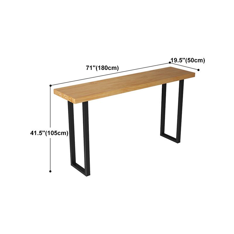 Solid Wood Bar Table Industrial Bar Dining Table with Black Sled Base Clearhalo 'Bar Furniture' 'Bar Tables' 'bar_tables' 'furn' 'furn_bar_tables' 'Furniture' 'furniture_bar_tables' 'Kitchen & Dining Furniture' 1200x1200_63662199-29bc-4406-b8bb-34928cd2e69c