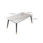 Metal and Slate Table Glam Style Simple Home Rectangular Dining Table