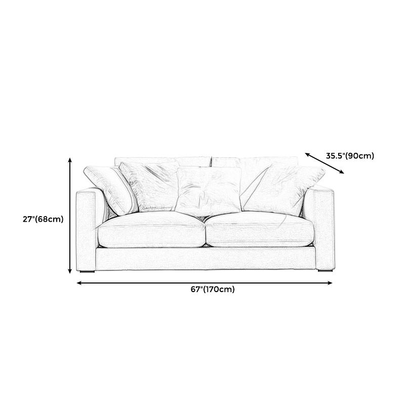 Modern Style Square Armrest with High Rebound Sponge Seat Filling Beige Sofa Clearhalo 'furn' 'furn_sofas' 'Furniture' 'furniture_sofas' 'kitchen' 'kitchen_sofas' 'Living Room Furniture' 'Sofa' 'sofas' 1200x1200_6366924a-52e9-401d-9a8c-f72852c060cf