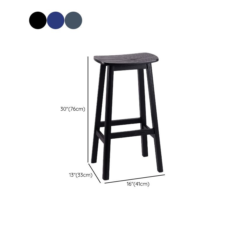 ソリッドウッドバースツールコンテンポラリースタイルのサドルシートアームレススツール