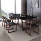 Matte Black Top Dinette Table with Wooden Frame Modern Indoor Dining Table