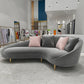 Curved Velvet Sofa Tight Back 33.46 inch High Sloped Arm Sofa Clearhalo 'furn' 'furn_sofas' 'Furniture' 'Living Room Furniture' 'Sofa' 'sofas' 1200x1200_636926eb-2140-428b-929b-bb0242a7fea9