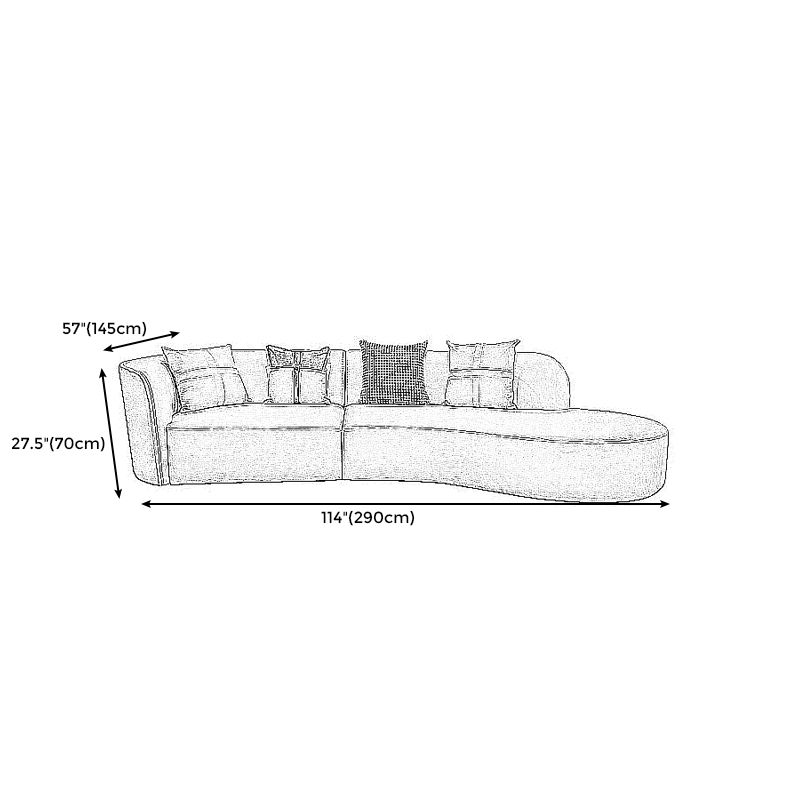 Stain-Resistant Modern Faux Leather Sofa/Sectional Pillowed Back Cushions Clearhalo 'furn' 'furn_sectionals' 'Furniture' 'furniture_sectionals' 'kitchen' 'kitchen_sectionals' 'Living Room Furniture' 'Sectionals' 1200x1200_636ee026-cf10-4565-8a50-a17d9b98d5cf