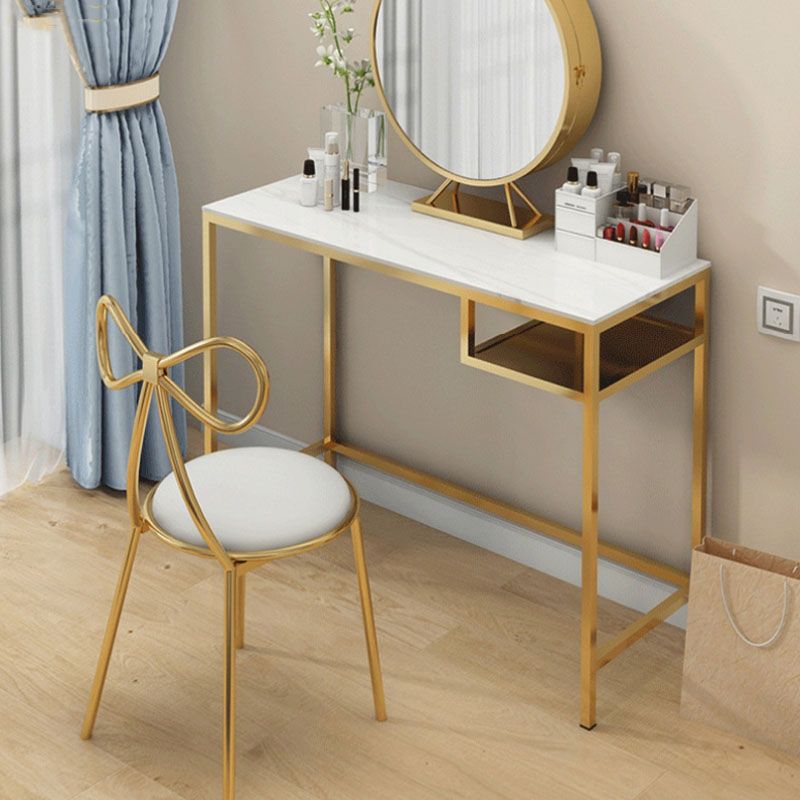 Glam Metall Waschtisch Make -up -Tisch Set Slate Top Waschtisch Schminktisch