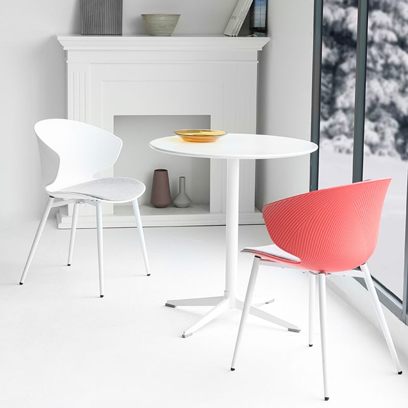 Moderna sala da pranzo imbottita sedia da pranzo in plastica in plastica