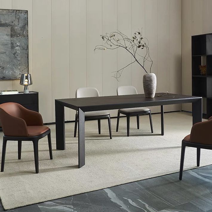 Modern Rectangle Dining Site Table Black Solid Wood 4 Legs Dining Table Clearhalo 'Dining Tables & Seating' 'Dining Tables' 'dining_table' 'furn' 'furn_dining_table' 'Furniture' 'Kitchen & Dining Furniture' 1200x1200_63704f84-d898-4d89-9ef6-309cb3db406f